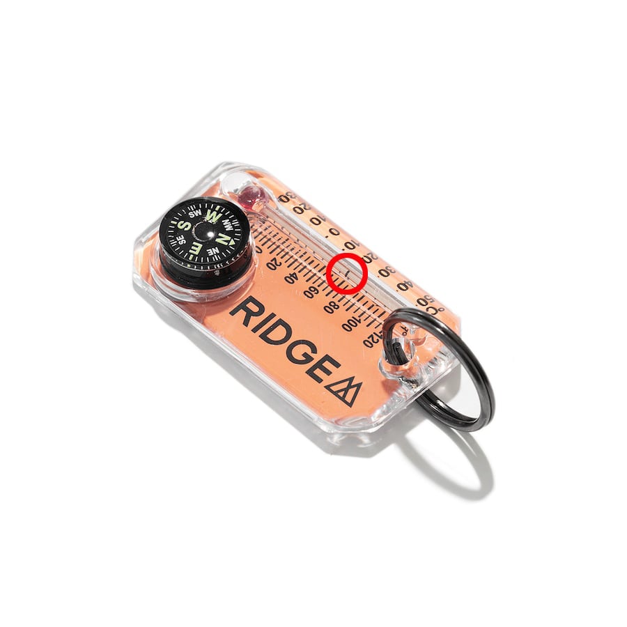 RIDGE MOUNTAIN GEAR Therm-o-compass サーモコンパス 20℃付近の黒い線は生産工程での校正マーク(公式画像) - 山道具とULギアのお店 Ascend Lite