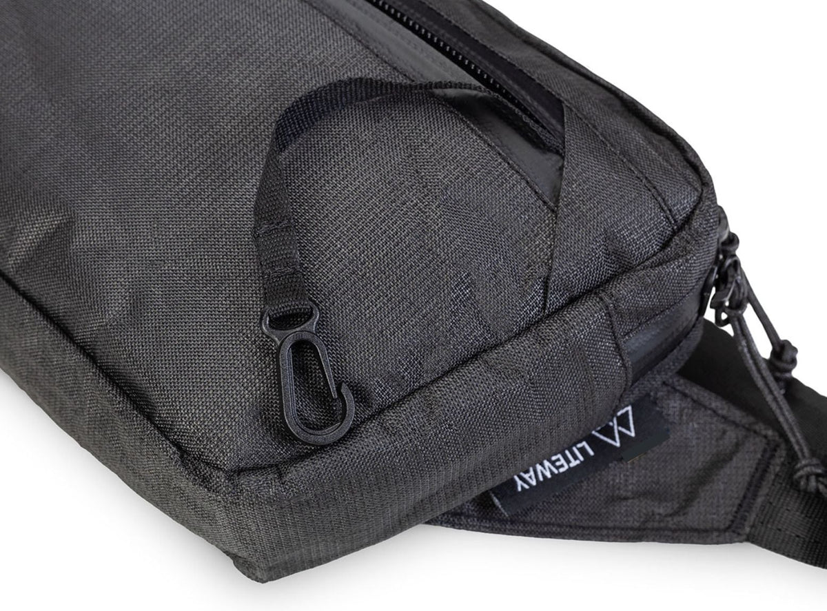 LITEWAY FANNY PACK ULTRA ファニーパックウルトラ ULTRA200X Black 生地のクローズアップ - 山道具とULギアのお店 Ascend Lite