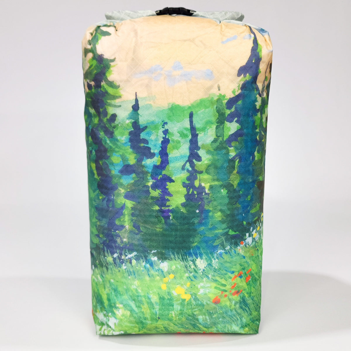 High Tail Designs 10L Stuff Sack ロールトップスタッフサック TX50 Consider The Wildflowers - Hannah Beimborn による水彩アートワーク（公式画像） - 山道具とULギアのお店 Ascend Lite