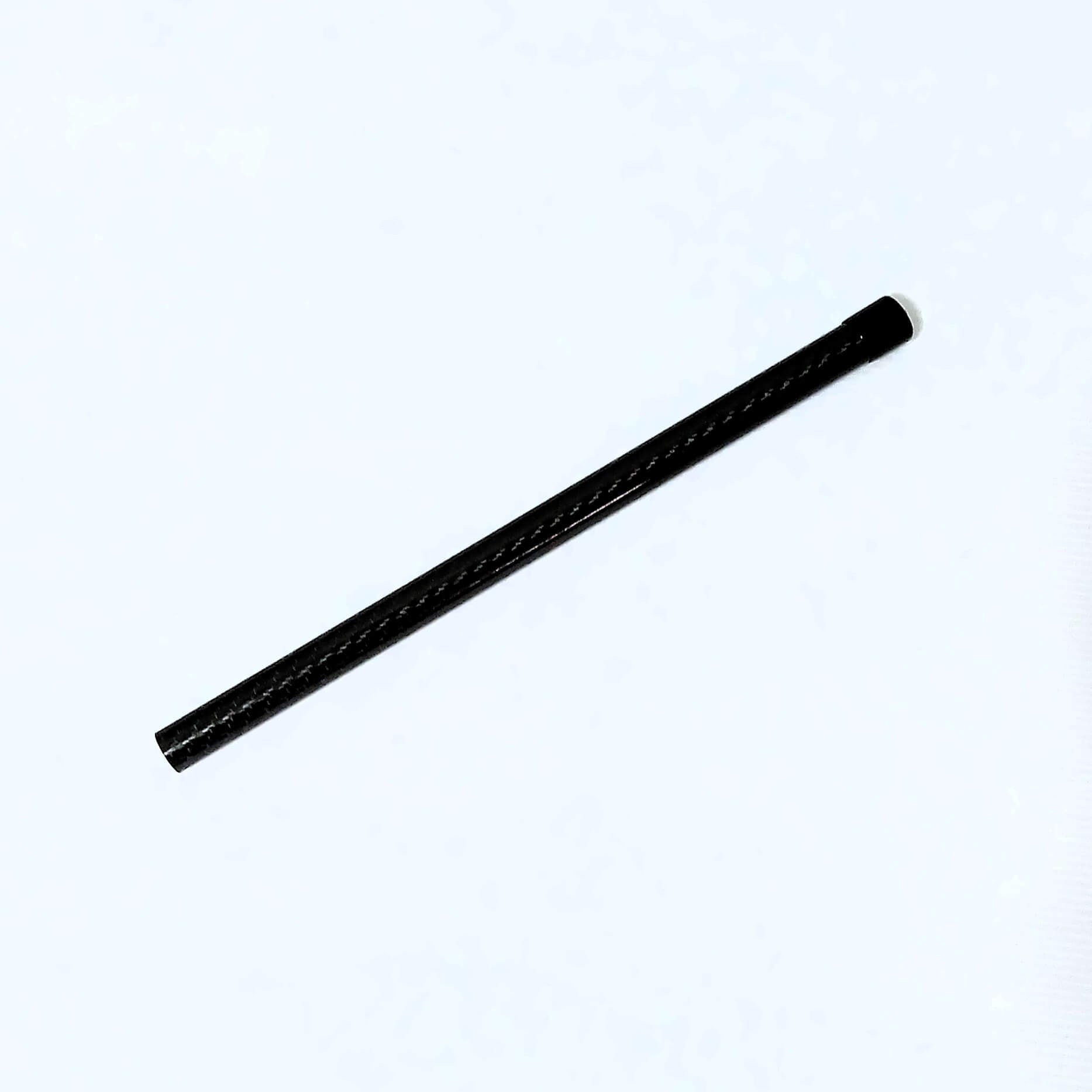Zpacks Trekking Pole Jack トレッキングポールジャック 白背景に斜めに置いた全体 - カーボン綾織りのチューブ本体と端部の底面キャップ、全長約30.5cmの実物写真 - 山道具とULギアのお店 Ascend Lite