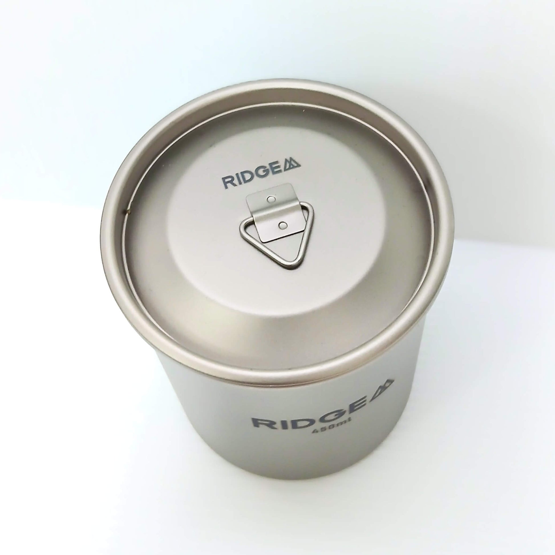 RIDGE MOUNTAIN GEAR Titanium Mug 450ml チタンマグ450ml リッドを上から見た様子 - 山道具とULギアのお店 Ascend Lite