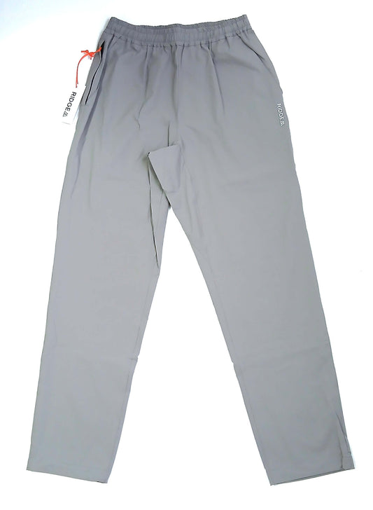 RIDGE MOUNTAIN GEAR Unwind Pants アンワインドパンツ Soft Graphite 前面全体を白背景に平置きし下げ札を付けた状態の実物写真 - 山道具とULギアのお店 Ascend Lite