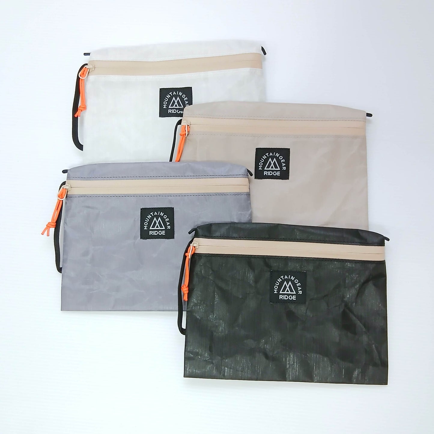 RIDGE MOUNTAIN GEAR Travel Pouch Plus トラベルポーチプラス カラーバリエーション4色を並べた比較 - 山道具とULギアのお店 Ascend Lite