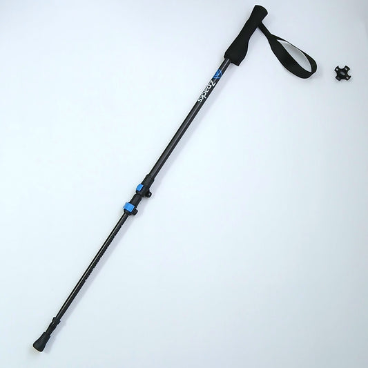 Zpacks Minimalist Trekking Pole ミニマリストトレッキングポール 実物全体 - 伸ばした状態・フォームグリップとリストストラップ、ラバーロードチップ装着 - 山道具とULギアのお店 Ascend Lite