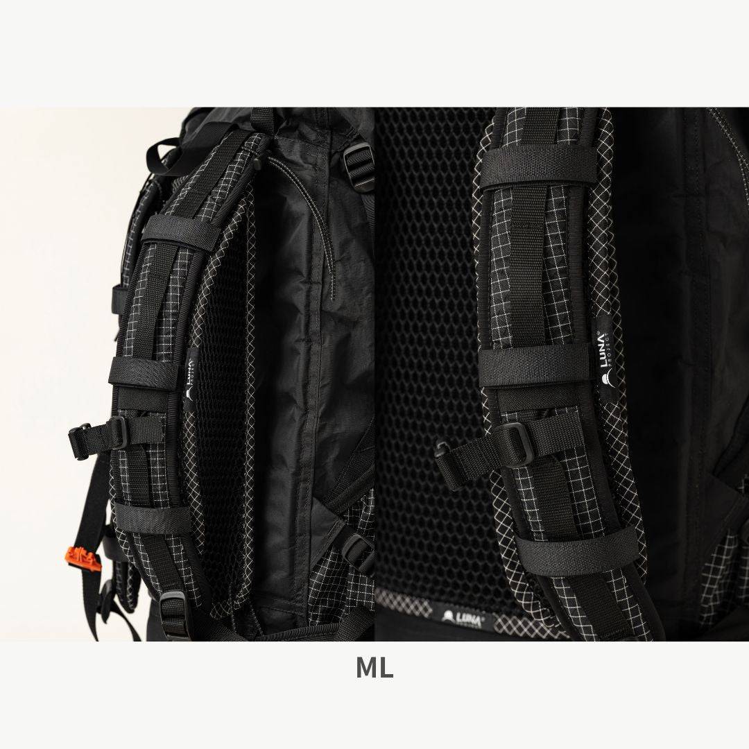 LUNA PROJECT Shoulder Air Mesh Pad ML をバックパックのショルダーストラップに装着した例 - 山道具とULギアのお店 Ascend Lite