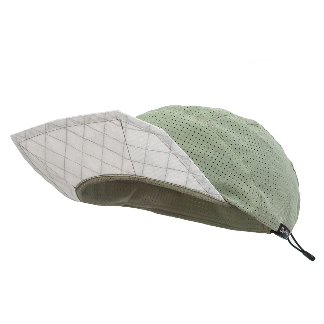 LITEWAY ORIGAMI CAP オリガミキャップ Sage - 斜め下から見たつばの裏（公式画像） - 山道具とULギアのお店 Ascend Lite