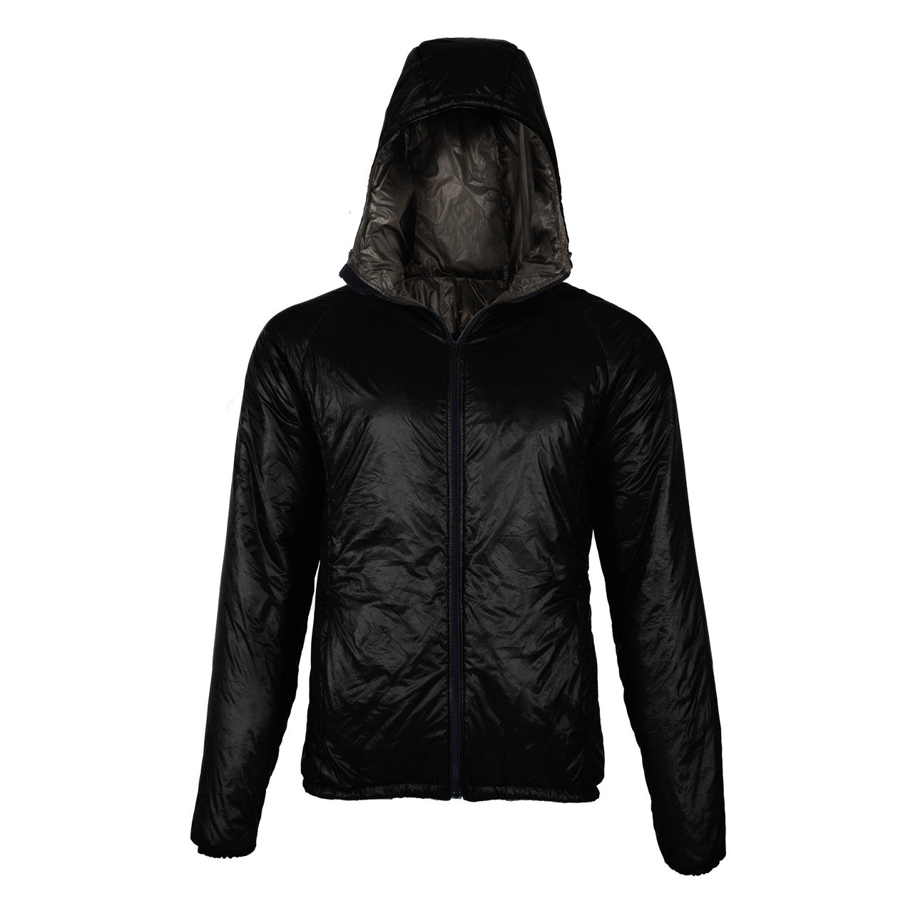 Enlightened Equipment Men's Torrid Jacket トリッドジャケット Black 10D / Charcoal 10D フロント全体 - 山道具とULギアのお店 Ascend Lite