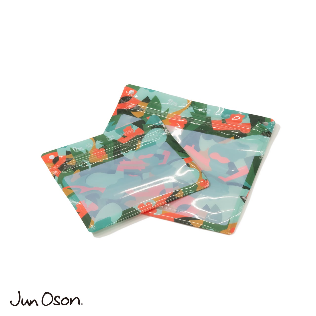 RIDGE MOUNTAIN GEAR JUN OSON×RIDGE Pake 2-Pack Set パケ 2枚セット 2枚を斜めに重ねた製品全体とJUN OSONの手書きサイン（公式画像） - 山道具とULギアのお店 Ascend Lite