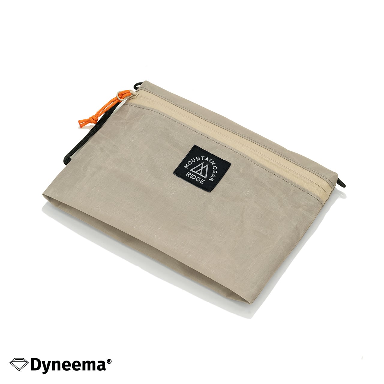 RIDGE MOUNTAIN GEAR Travel Pouch Plus トラベルポーチプラス ベージュ系カラーを斜め上から見た全体（Dyneema）（公式画像） - 山道具とULギアのお店 Ascend Lite