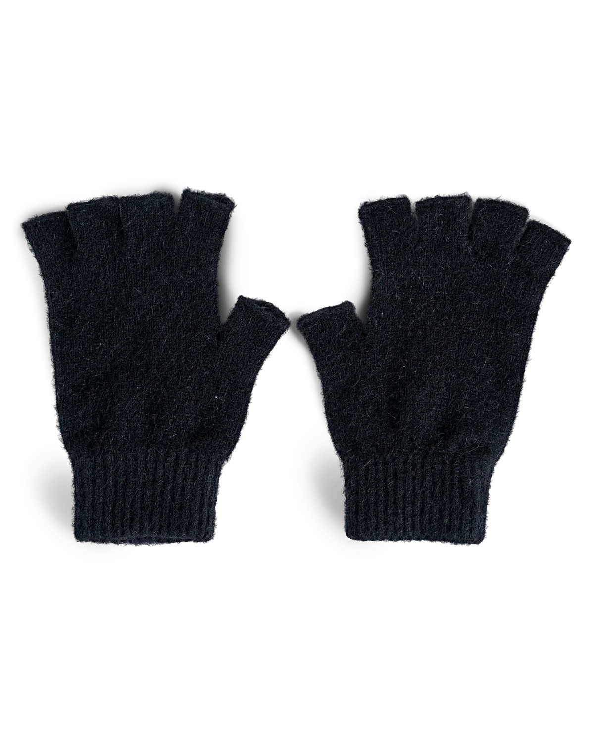 Zpacks Fingerless Brushtail Possum Gloves フィンガーレスブラシテールポッサムグローブ - ブラックの両手分を平置きした全体（公式画像） - 山道具とULギアのお店 Ascend Lite