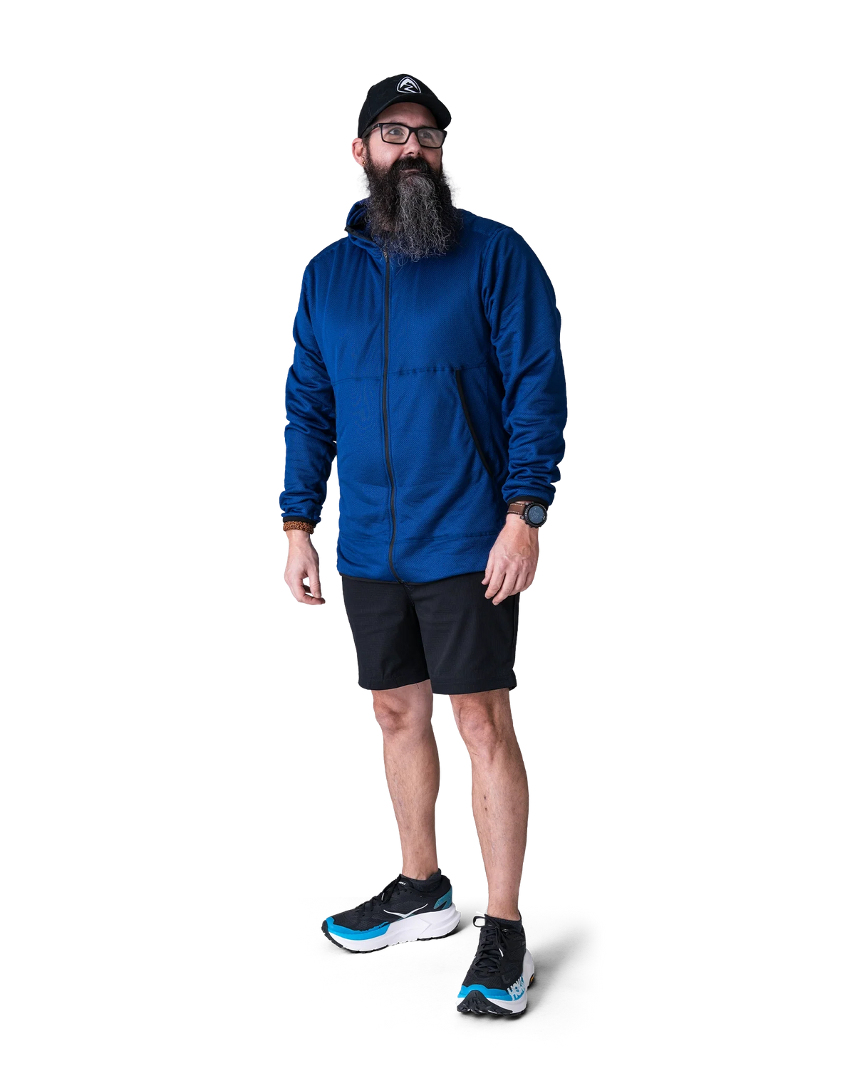 Zpacks Travel & Trail Convertible Hiking Pants トラベル＆トレイル コンバーチブル ハイキングパンツ Black - 膝のジッパーで裾を外しショーツにして着用した全身（公式画像） - 山道具とULギアのお店 Ascend Lite
