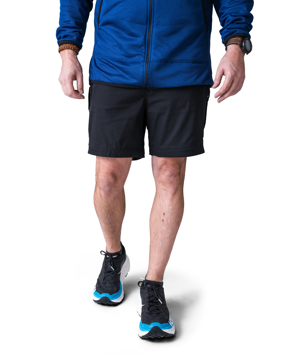 Zpacks Travel & Trail Convertible Hiking Pants トラベル＆トレイル コンバーチブル ハイキングパンツ Black - ショーツ時の腰から膝まわり（公式画像） - 山道具とULギアのお店 Ascend Lite