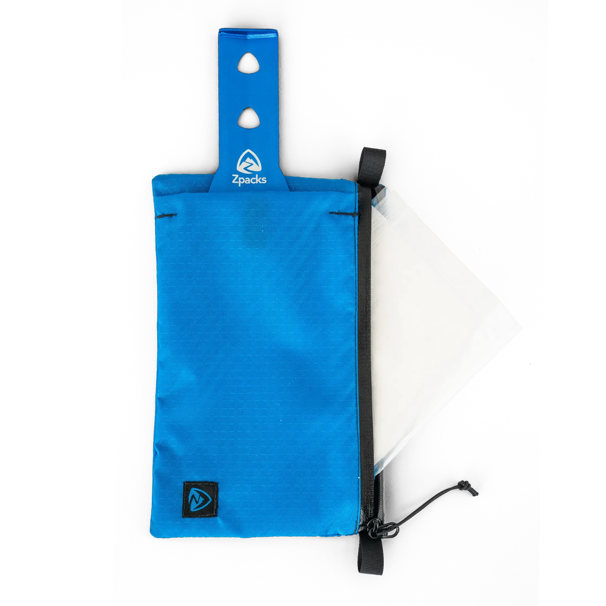 Zpacks Potty Pack with Trowel ポッティパック トロウェル付き - 内側のスリーブに差したトロウェルのハンドルが上部から出た正面の全体（公式画像） - 山道具とULギアのお店 Ascend Lite