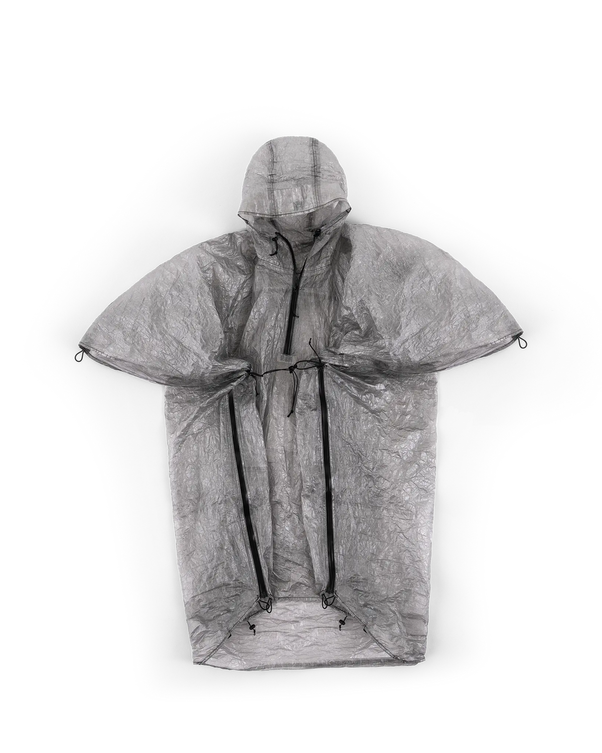 Zpacks Convertible Groundsheet Poncho コンバーチブルグランドシートポンチョ - 平置きした全体。正面側（公式画像） - 山道具とULギアのお店 Ascend Lite
