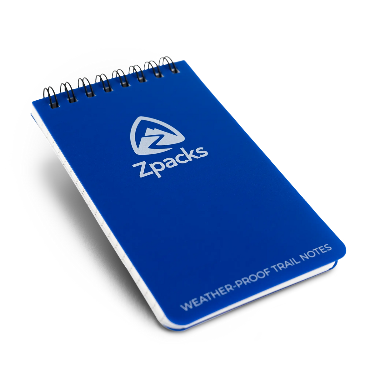 Zpacks Waterproof Trail Notebook 防水トレイルノート Blue を斜めから見たところ。コンパクトな3×5インチサイズ - 山道具とULギアのお店 Ascend Lite