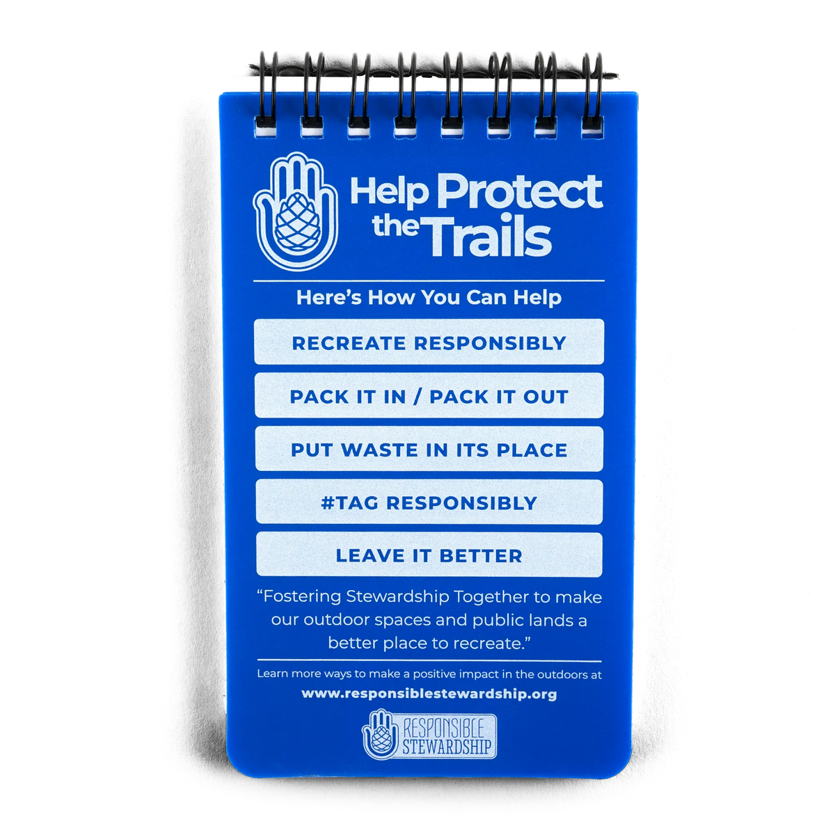 Zpacks Waterproof Trail Notebook 防水トレイルノート 内側に印刷されたHelp Protect the Trails（トレイル保護の呼びかけ）ページ - 山道具とULギアのお店 Ascend Lite