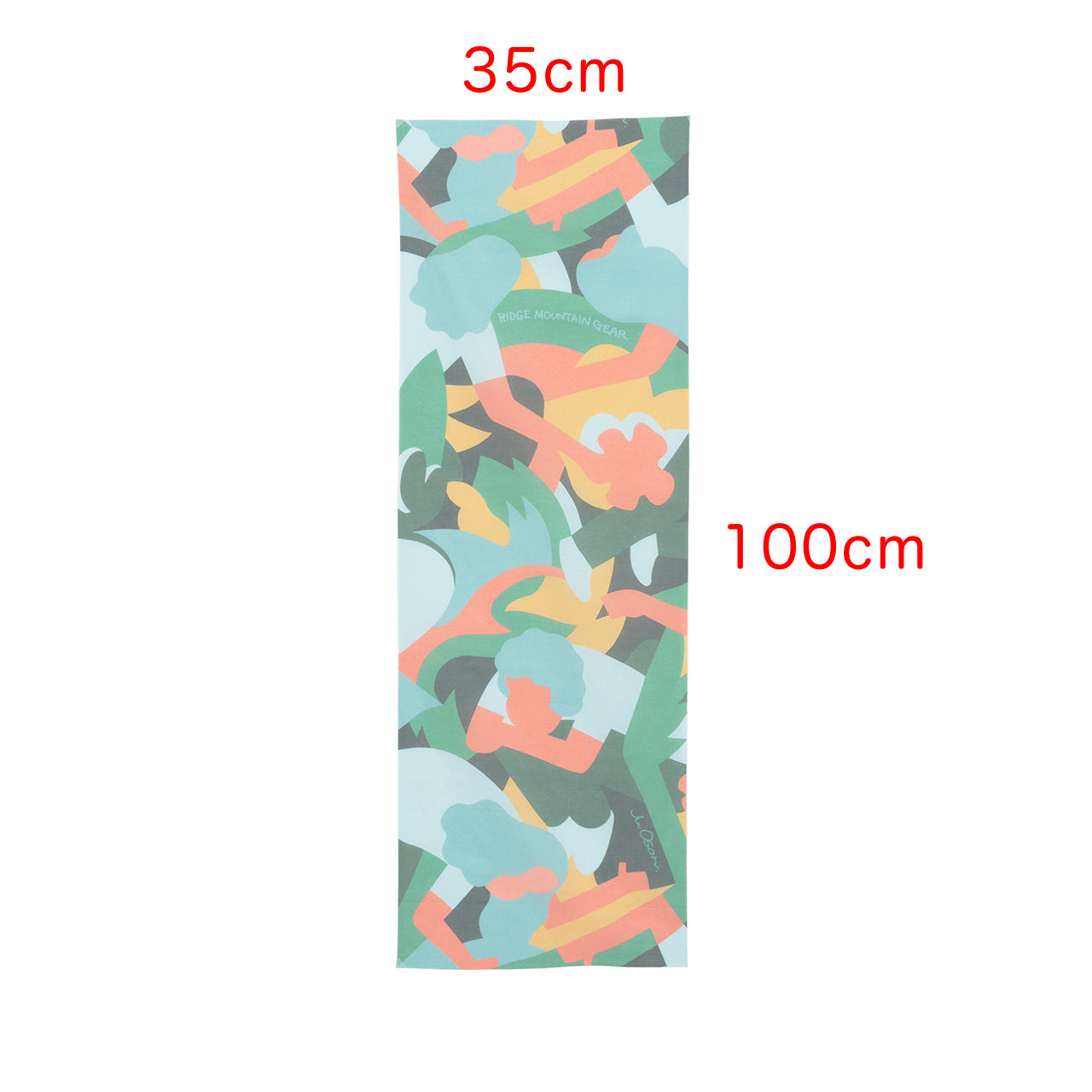 RIDGE MOUNTAIN GEAR JUN OSON×RIDGE Tenugui 手ぬぐい 寸法図（約35cm×100cm）（公式画像） - 山道具とULギアのお店 Ascend Lite