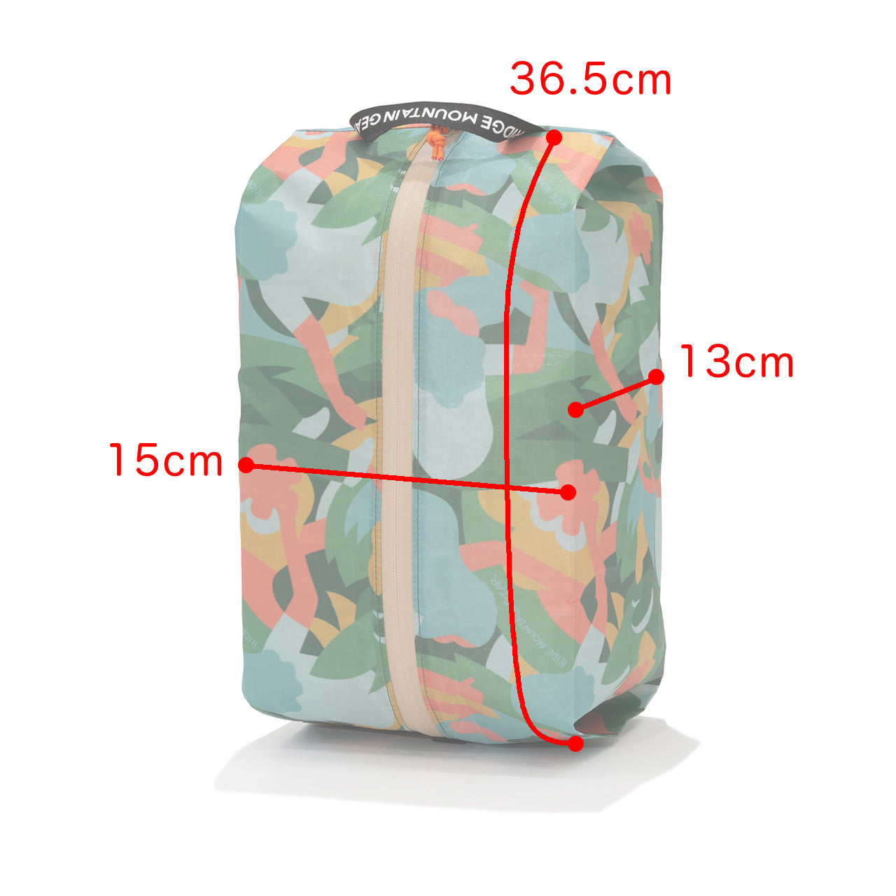 RIDGE MOUNTAIN GEAR JUN OSON×RIDGE Case L ケースL 寸法図 縦36.5cm 横15cm マチ13cm（公式画像） - 山道具とULギアのお店 Ascend Lite