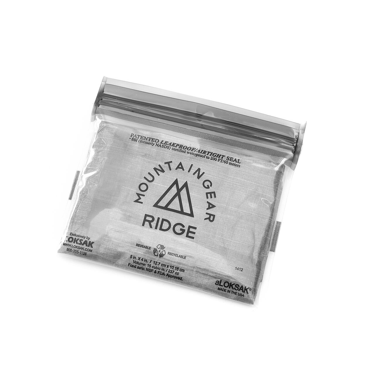 RIDGE MOUNTAIN GEAR Stuff Sack スタッフサック 折りたたんだ本体を付属のaLOKSAK XXSに入れた状態（公式画像） - 山道具とULギアのお店 Ascend Lite