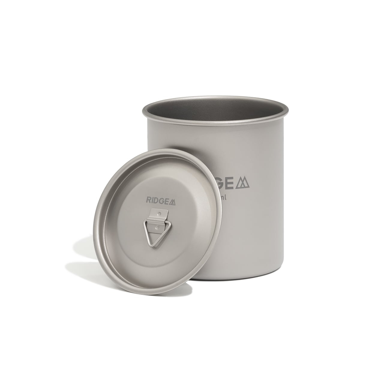 RIDGE MOUNTAIN GEAR Titanium Mug 450ml チタンマグ450ml 本体とリッドを分けた状態（公式画像） - 山道具とULギアのお店 Ascend Lite