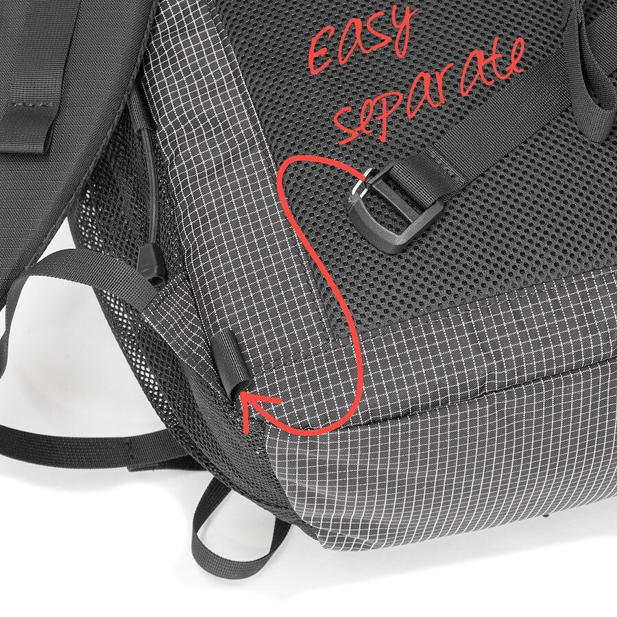 RIDGE MOUNTAIN GEAR One Mile MP ワンマイルMP ワンタッチで取り外せるチェストストラップのバックル（公式画像） - 山道具とULギアのお店 Ascend Lite