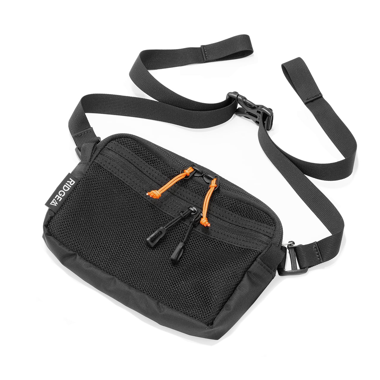 RIDGE MOUNTAIN GEAR Side Increase サイドインクリース 別売ウエストベルトを取り付けた状態の全体をフロントメッシュポケット側から見た様子（公式画像） - 山道具とULギアのお店 Ascend Lite