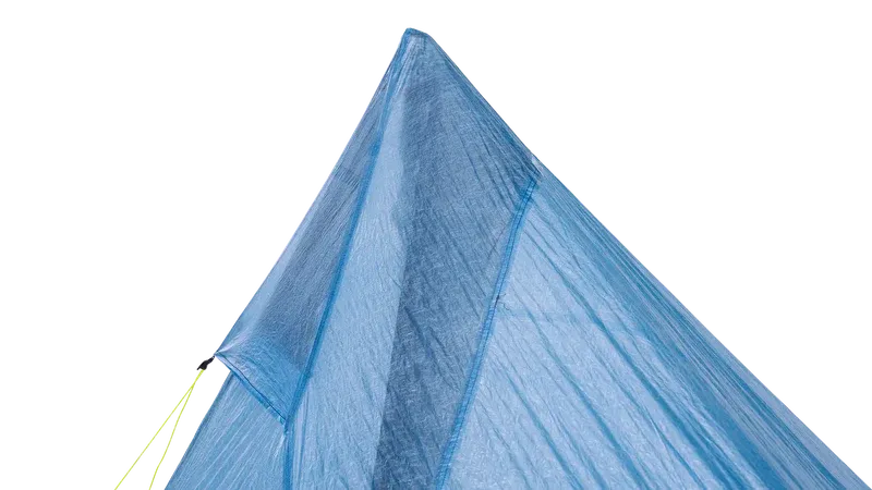 Zpacks Plex Solo Pro Tent プレックスソロプロテント Blue 頂点付近を外側から見た拡大 - ピーク周辺のシーム処理 - 山道具とULギアのお店 Ascend Lite