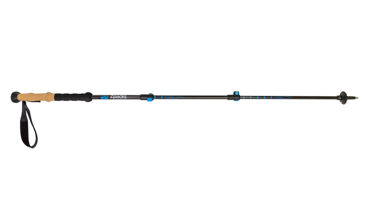 Zpacks Carbon Fiber Trekking Pole カーボンファイバートレッキングポール Cork - コルクグリップ1本を横に置いた全体（公式画像） - 山道具とULギアのお店 Ascend Lite