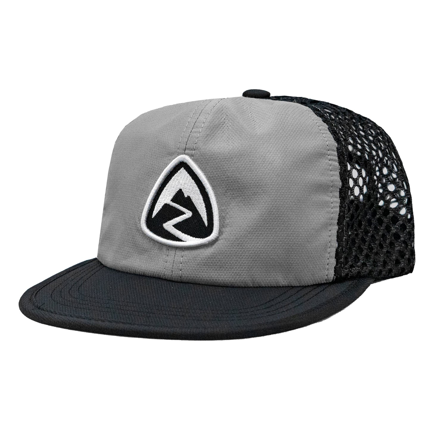 Zpacks Foldable Trail Hat フォルダブルトレイルハット Gray - 前面斜め・グレーのクラウンとブラックのつば - 山道具とULギアのお店 Ascend Lite