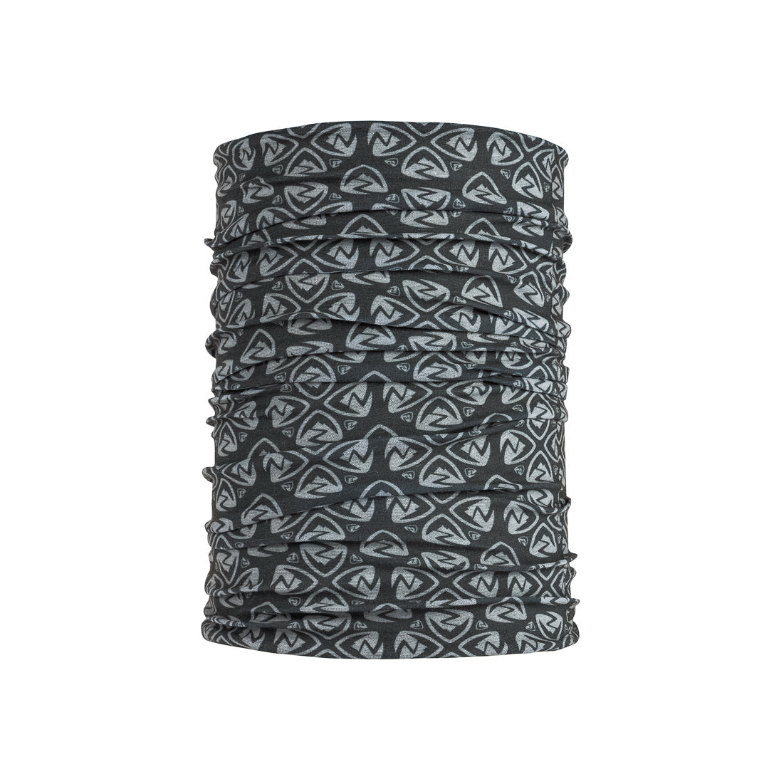 Zpacks Neck Gaiter ネックゲイター Gray/Black - 筒状に平置きした全体（公式画像） - 山道具とULギアのお店 Ascend Lite