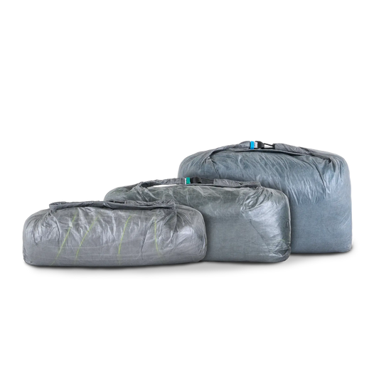 Zpacks Wide Mouth Dry Bag ワイドマウスドライバッグ ブラック - 3つ並べた全体（公式画像） - 山道具とULギアのお店 Ascend Lite
